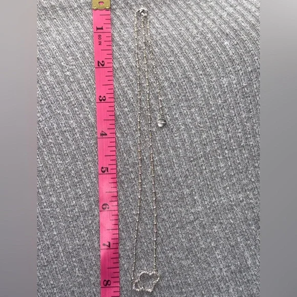 Vintage Stella & Dot signed silver tone rhinestone embedded clover necklace - Picture 5 of 7